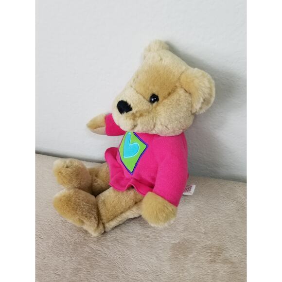 Hallmark Kiss Kiss Teddy Bears Heart Magnetic Nose 10" Stuffed Plush Toys Vtg - Picture 4 of 12